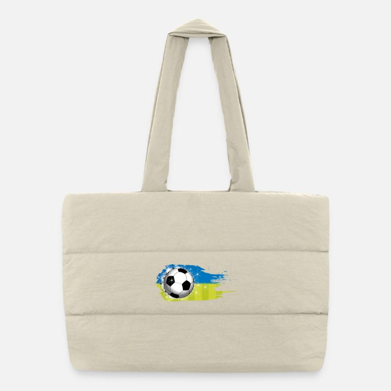 Football - Bleu Vert - Conception de coup de pinceau Sac shopping matelassé