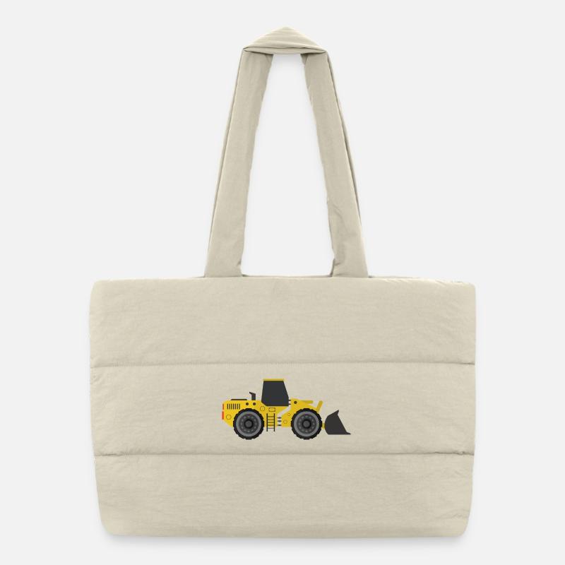Excavator Puffer Shopping Bag