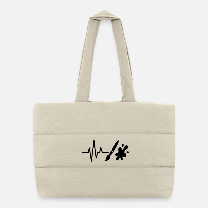 Rouleau à peinture Heartbeat Line DIY Painter Design Sac shopping matelassé