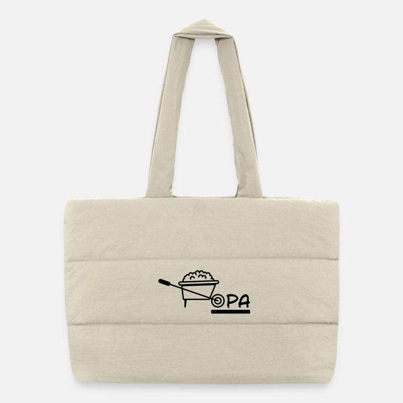 Opa Schubkarren Gartenarbeit Puffer-Einkaufstasche