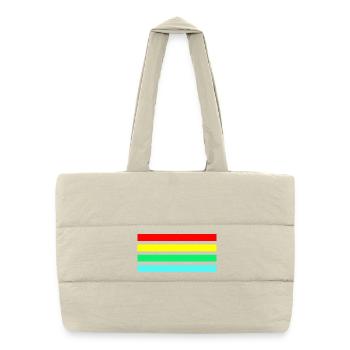 Retro Neonfarbige arc Streifenkomposition - Puffer-Einkaufstasche - Naturweiß - Vorne