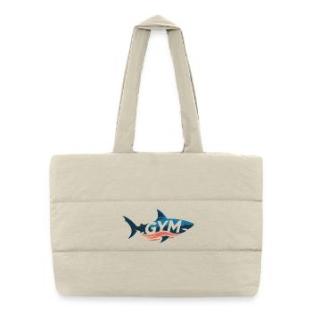 Aqua Shark Gym Emblem - Puffer Shopping Bag - natural - Front