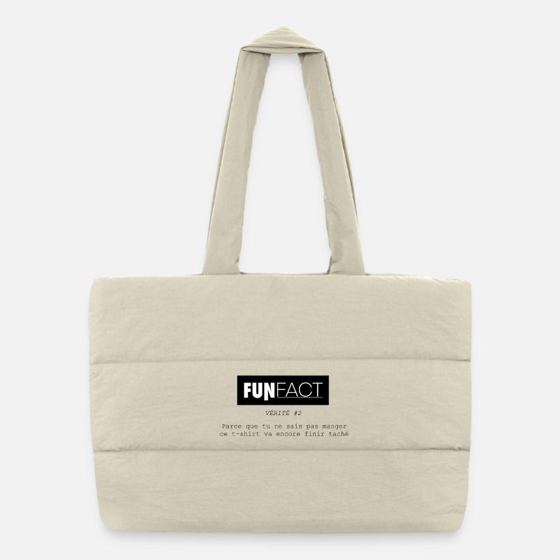 FUNFact_-2 - Sac shopping matelassé - blanc naturel