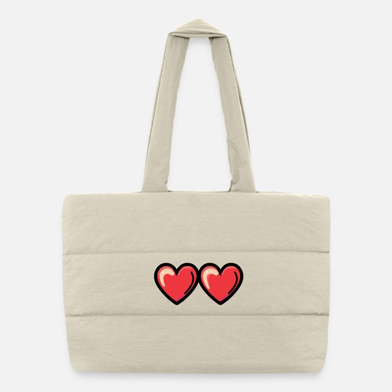 Symbole d’amour des cœurs Sac shopping matelassé
