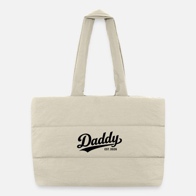 Daddy's 2026 Daddy-to-be New Father Gift Puffer Shopping Bag