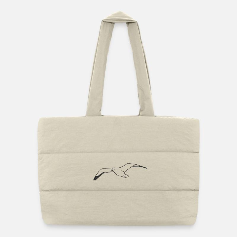 Bird Design Puffer Shopping Bag