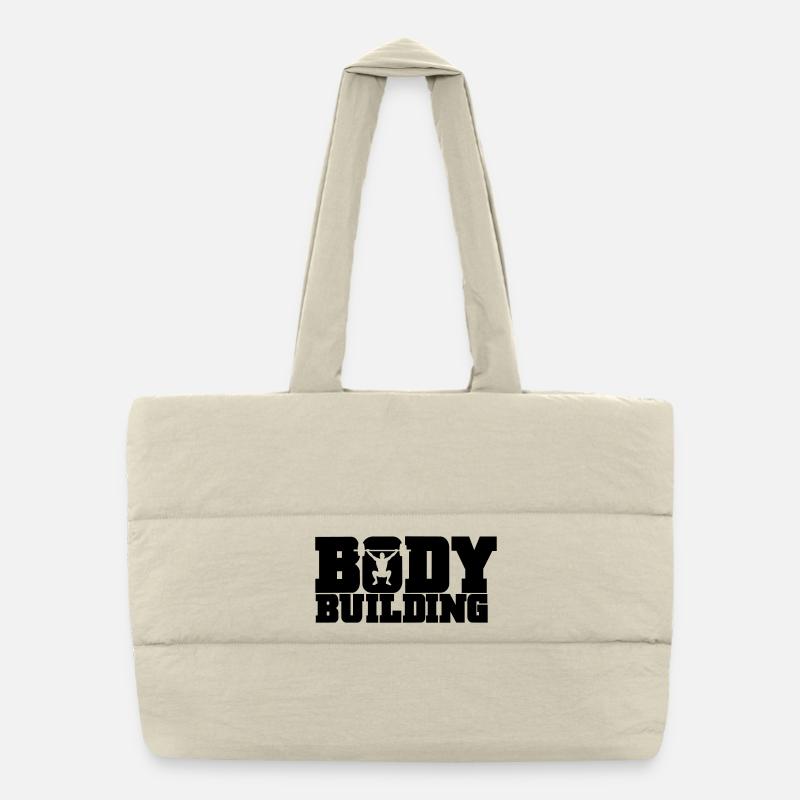 musculation - Sac shopping matelassé - blanc naturel