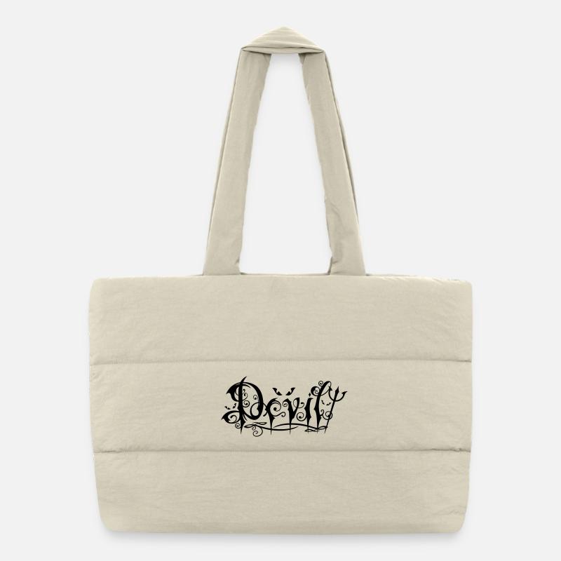 Devil lettering in ornamental Gothic style Puffer Shopping Bag