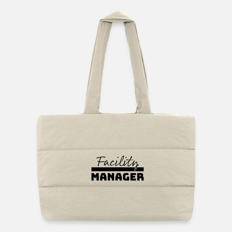 Tshirt Facility Manager schwarz Puffer-Einkaufstasche