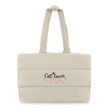Heart and Paws Cat Lovers - Puffer Shopping Bag - natural - Front