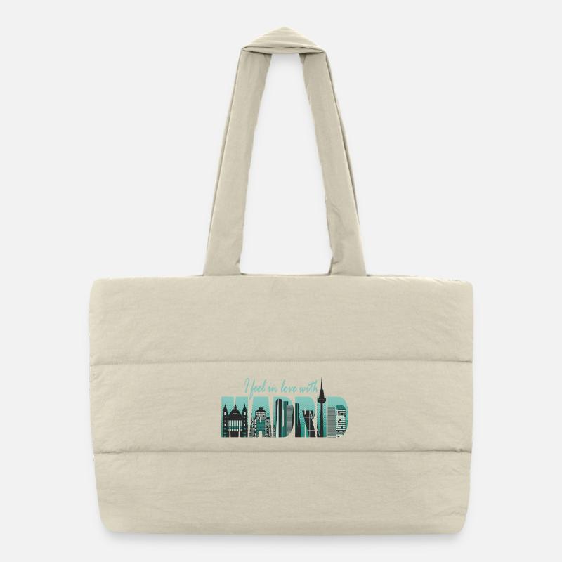 Je suis tombé amoureux de Madrid - Spain Fun Sac shopping matelassé