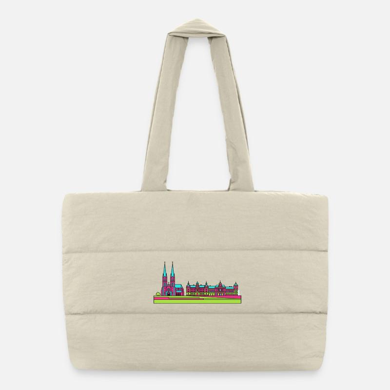 Skyline der Stadt Stettin Wały Chrobrego Kunst Puffer-Einkaufstasche
