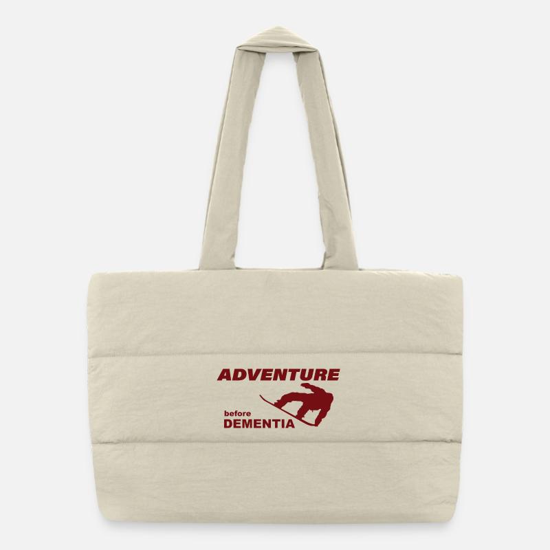 AVVENTURA CON LO SNOWBOARD - Borsa shopper trapuntata - bianco naturale