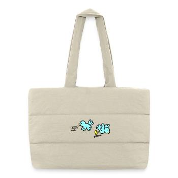 when birds fart - Sac shopping matelassé - blanc naturel - Devant