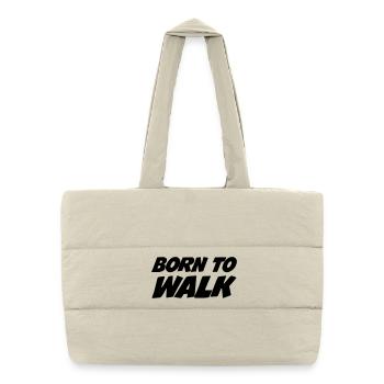 Born to Walk - Hiking - Puffer-Einkaufstasche - Naturweiß - Vorne