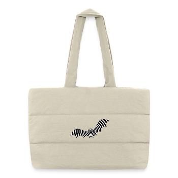 Bat Optical Illusion Illusion Halloween - Puffer Shopping Bag - natural - Front