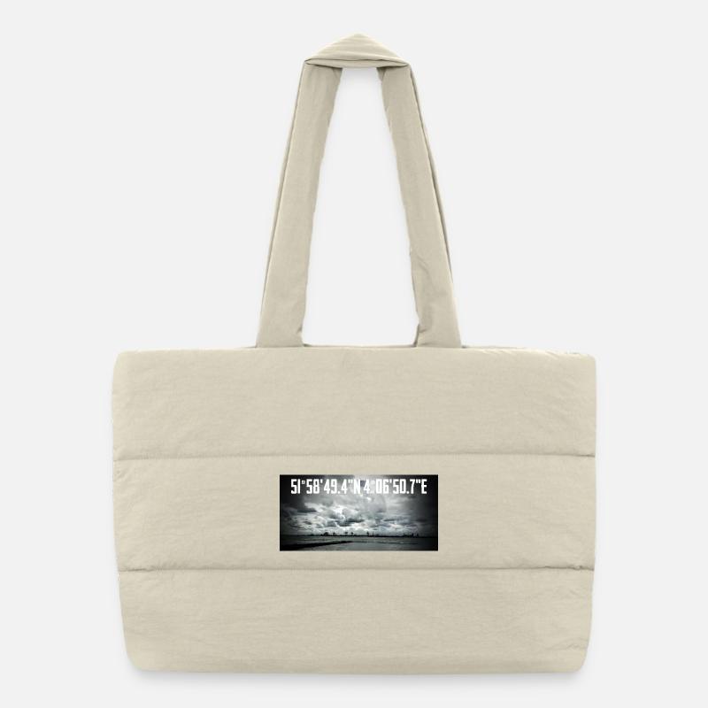 Coordonnées côtières avec le paysage industriel Sac shopping matelassé