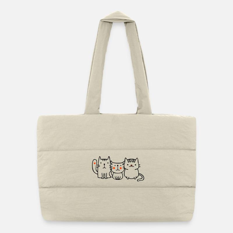 Cats, Friends Puffer Shopping Bag