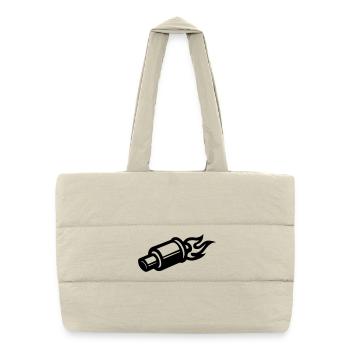 Exhaust Symbol Tuning - Puffer Shopping Bag - natural - Front
