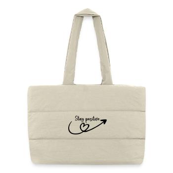 Restez positif - Sac shopping matelassé - blanc naturel - Devant