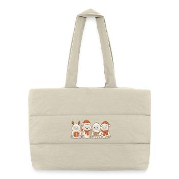 Yétis Enfants Garçons Filles Noël Yétis - Sac shopping matelassé - blanc naturel - Devant