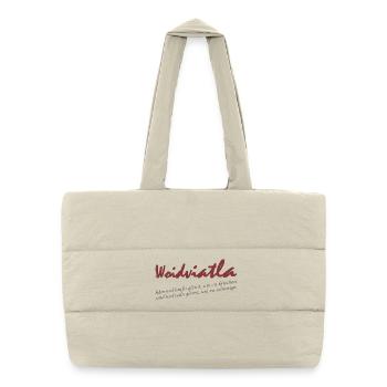 Woidviatla Script Logo - Puffer Shopping Bag - natural - Front