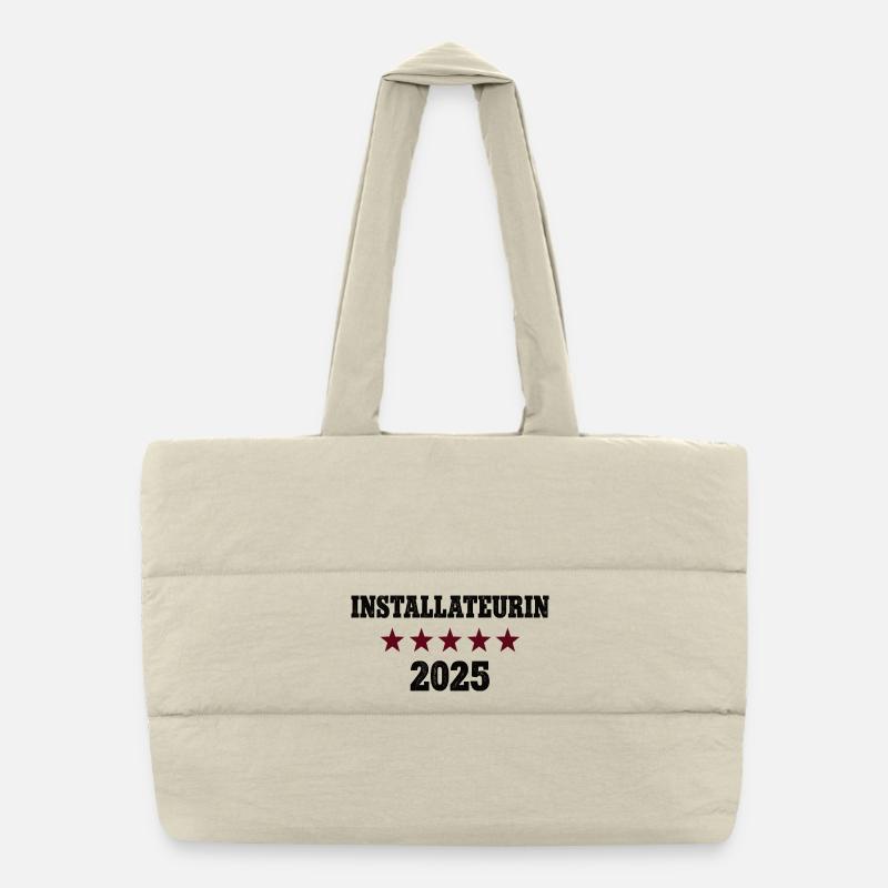 Profession de plombier 2026 Fin de l’apprentissage réussi Sac shopping matelassé
