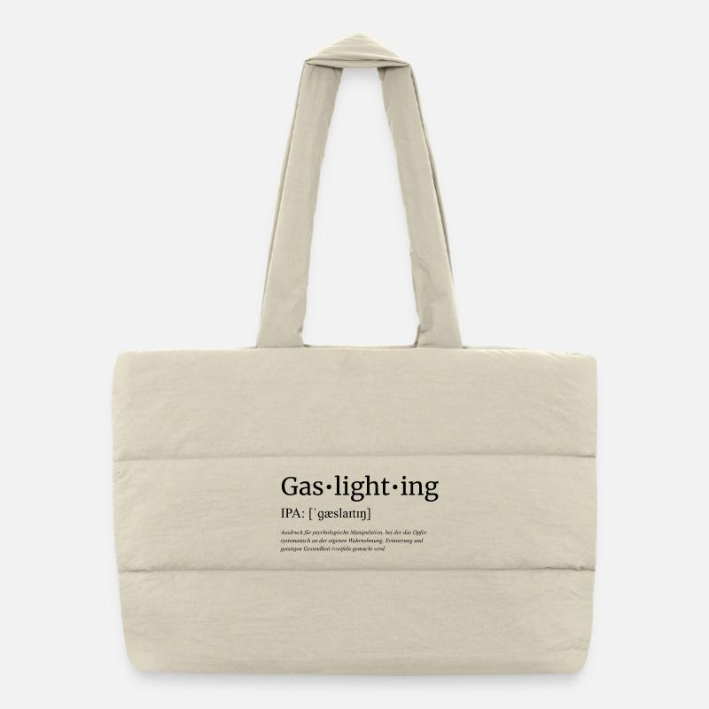 Gaslighting - Puffer-Einkaufstasche - Naturweiß