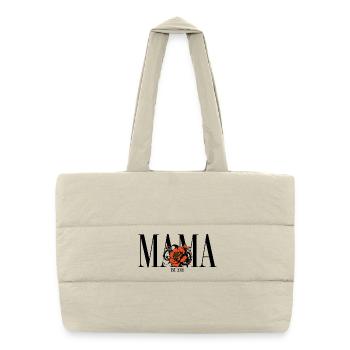 Mama – Vintage Blumen Design Geschenkidee - Puffer-Einkaufstasche - Naturweiß - Vorne