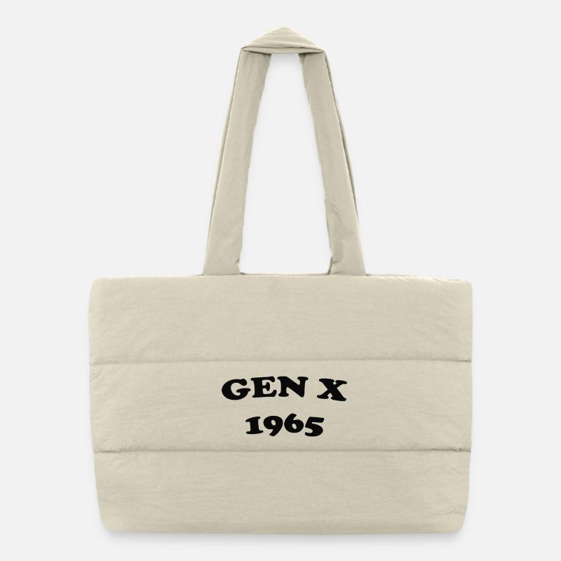 Gen X 1965 Retro Birthday Design Puffer-Einkaufstasche
