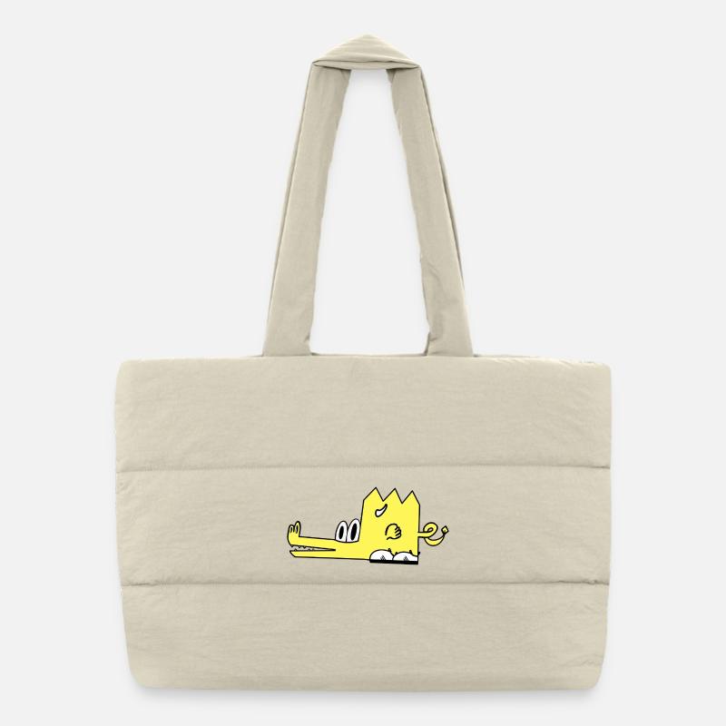 Drako le dragon - Sac shopping matelassé - blanc naturel