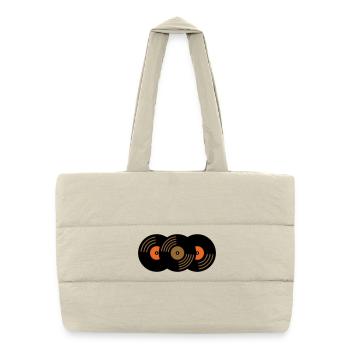 Vinyl Records Collection Music Fan - Puffer Shopping Bag - natural - Front