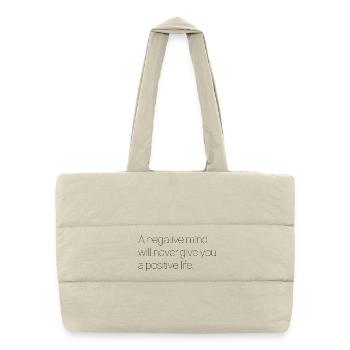 Dicton motivationnel anglais - Sac shopping matelassé - blanc naturel - Devant