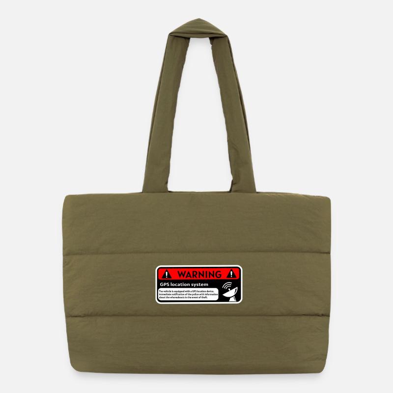 GPS Warning Puffer Shopping Bag