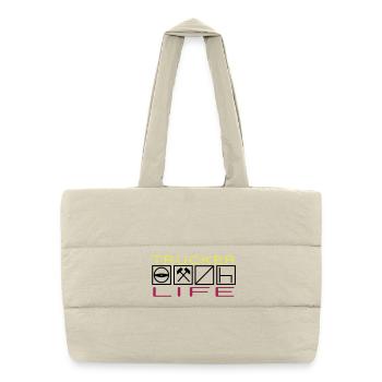 Vie de camionneur,Chauffeur professionnel,Chauffeur longue distance - Sac shopping matelassé - blanc naturel - Devant