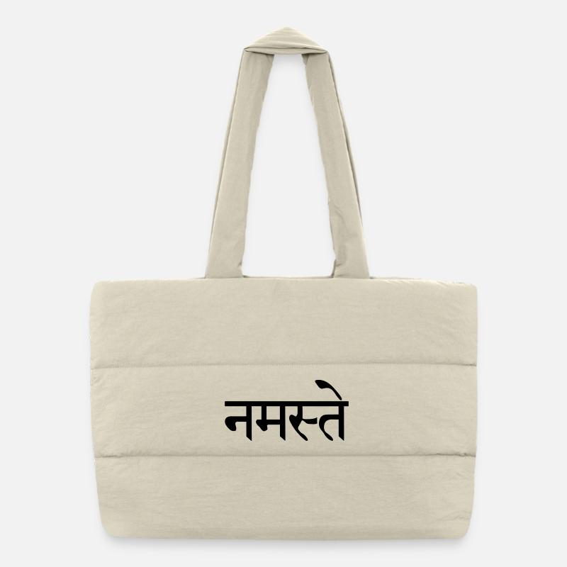 Namaste Sanskrit geschrieben Puffer-Einkaufstasche