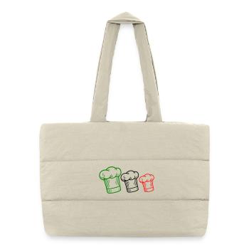 Italian flag hat - Puffer Shopping Bag - natural - Front