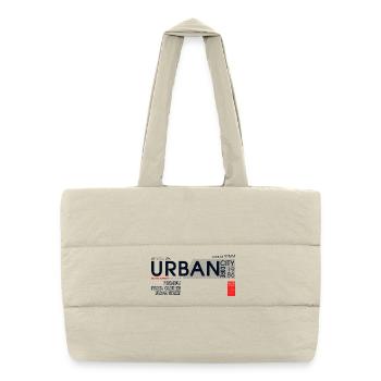 Urbane Denim-Skyline - Puffer-Einkaufstasche - Naturweiß - Vorne