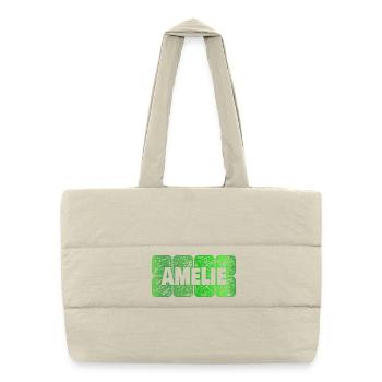 Amelie als Vorname - Puffer-Einkaufstasche - Naturweiß - Vorne
