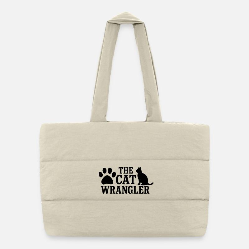 The Cat Western Paw Design Puffer Shopping Bag