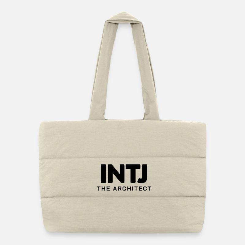 INTJ – The Architect | Minimalistisches Design - Puffer-Einkaufstasche - Naturweiß