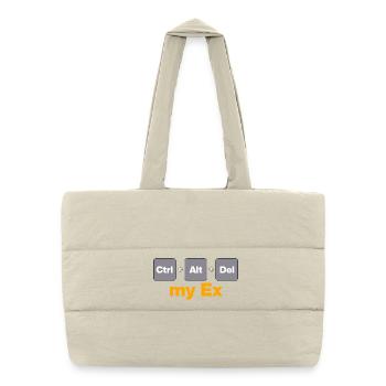 Ctrl Alt Supprimer mon ex pour les gamers et les geeks, Split - Sac shopping matelassé - blanc naturel - Devant