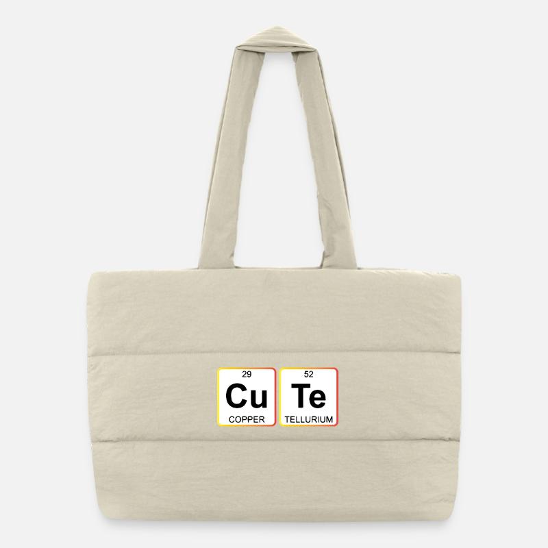 Tableau périodique de la chimie mignonne Sac shopping matelassé