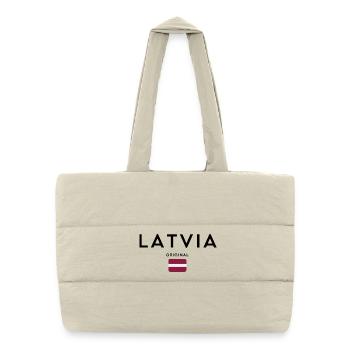 Drapeau letton, design minimaliste élégant - Sac shopping matelassé - blanc naturel - Devant