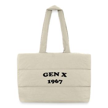 Gen X 1967 Retro Logo - Puffer-Einkaufstasche - Naturweiß - Vorne