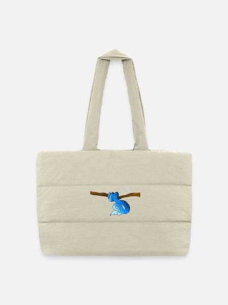 Blue Snake - Puffer Shopping Bag - natural