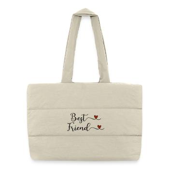 Meilleurs ami - Sac shopping matelassé - blanc naturel - Devant