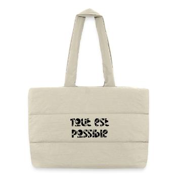 Tout est possible papillon - Sac shopping matelassé - blanc naturel - Devant