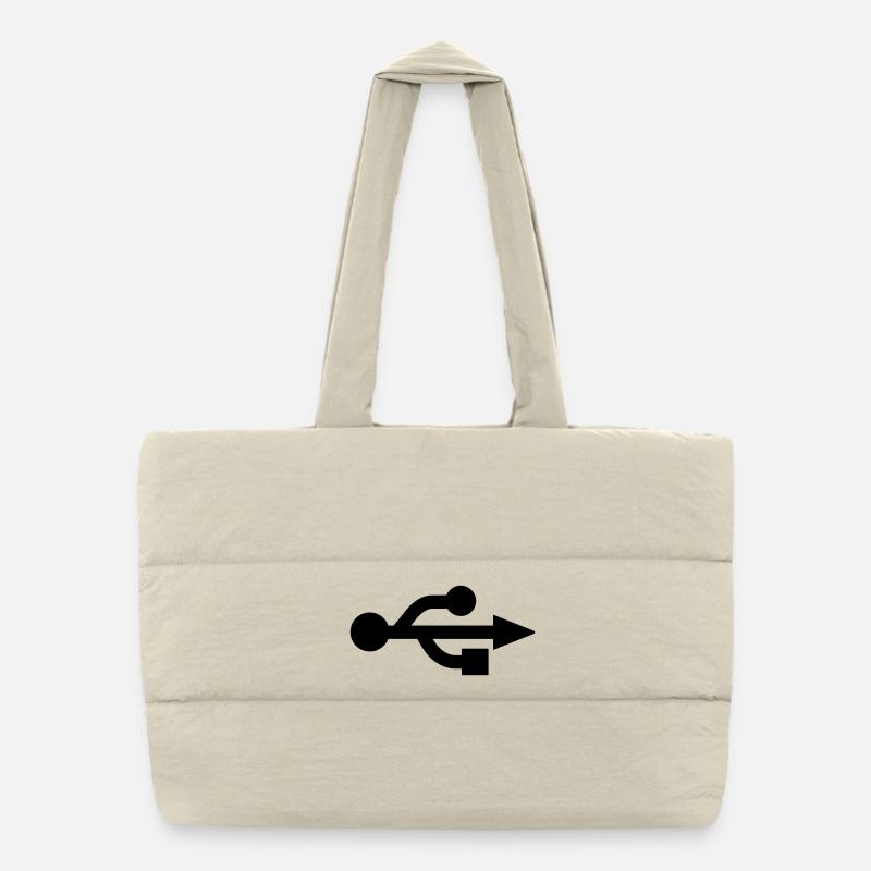 USB Logo - Nerd - Geek Puffer-Einkaufstasche