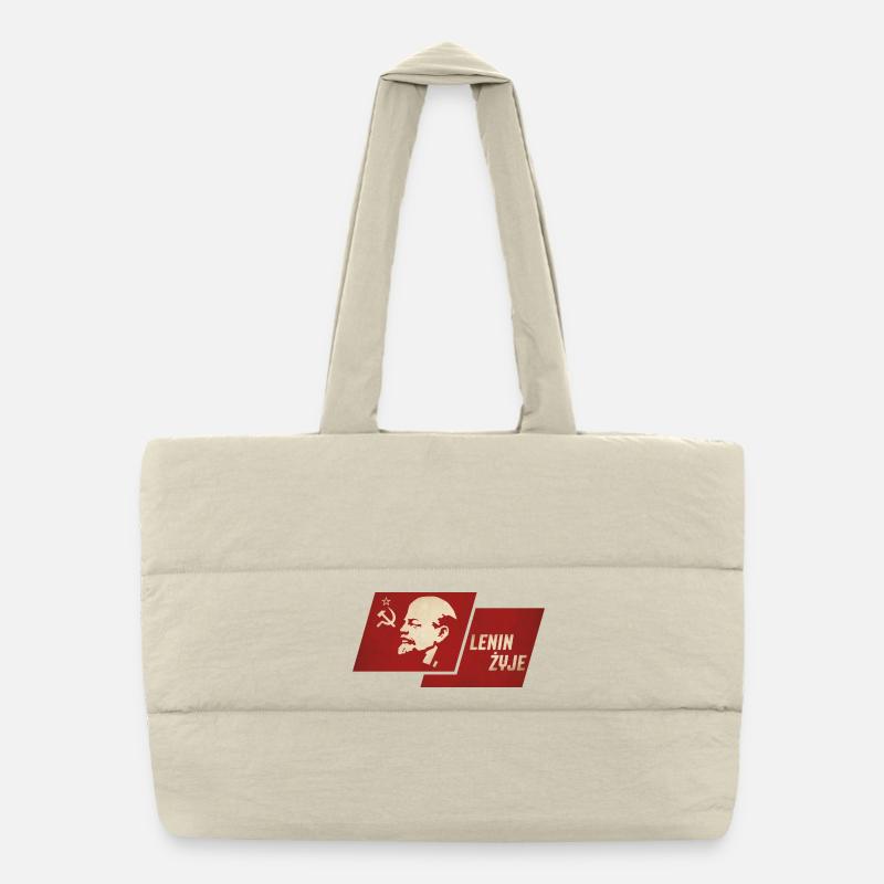 Lenin lebt Puffer-Einkaufstasche